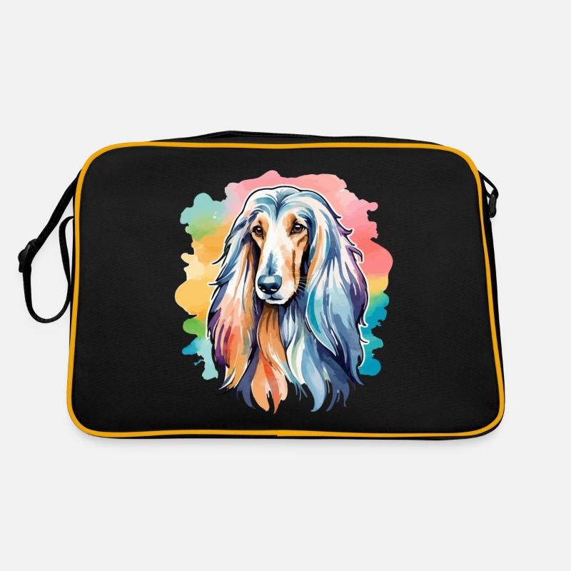 Lévrier afghan aquarelle Sac Retro
