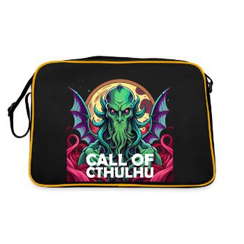 Cthulhu Lord & Savior Monster Horror T-Shirt - Retro Tasche - Schwarz/Gold - Hinten