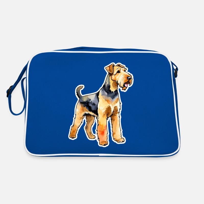 Airedale Terrier Aquarelle Sac Retro