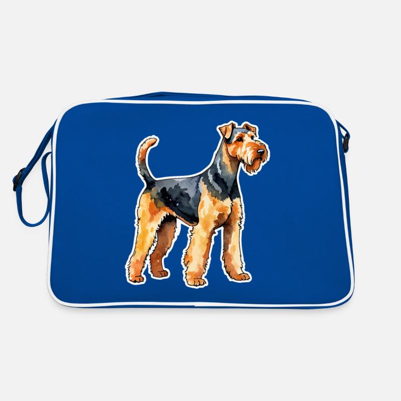 Airedale Terrier Aquarelle Sac Retro