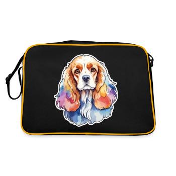 Cocker américain Épagneul Aquarelles - Sac Retro - noir/or - Dos