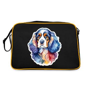 Cocker américain Épagneul Aquarelles - Sac Retro - noir/or - Dos
