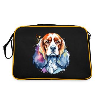 Cocker américain Épagneul Aquarelles - Sac Retro - noir/or - Dos