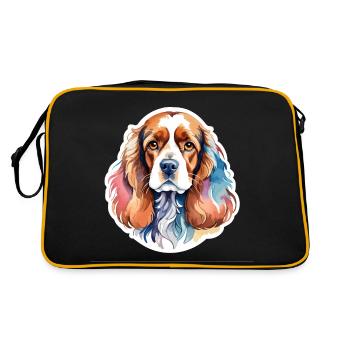 Cocker américain Épagneul Aquarelles - Sac Retro - noir/or - Dos