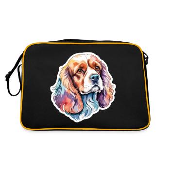 Cocker américain Épagneul Aquarelles - Sac Retro - noir/or - Dos