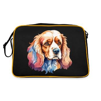 Cocker américain Épagneul Aquarelles - Sac Retro - noir/or - Dos