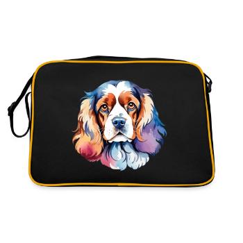 Cocker américain Épagneul Aquarelles - Sac Retro - noir/or - Dos