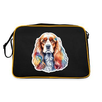 Cocker américain Épagneul Aquarelles - Sac Retro - noir/or - Dos