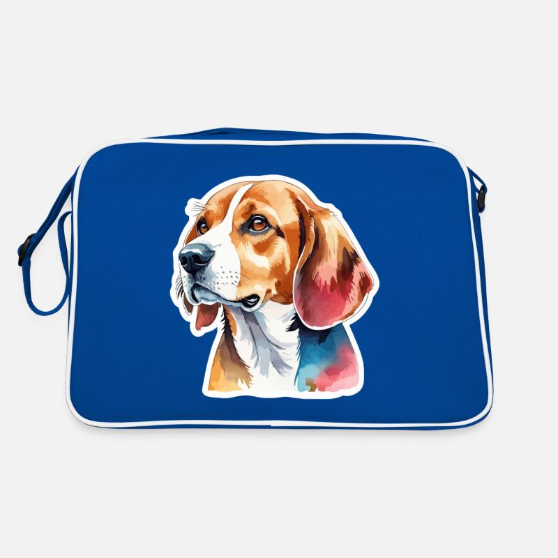 Beagle Wasserfarben Retro Tasche