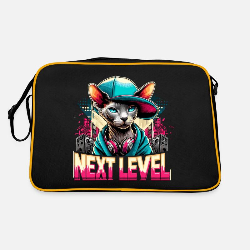 Cornish Rex Next Level Gangster Katze Geschenk Retro Tasche