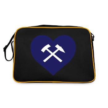 Ruhr Area Ruhrpott Sayings Mining Coal Heart - Retro Bag - black/gold - Back