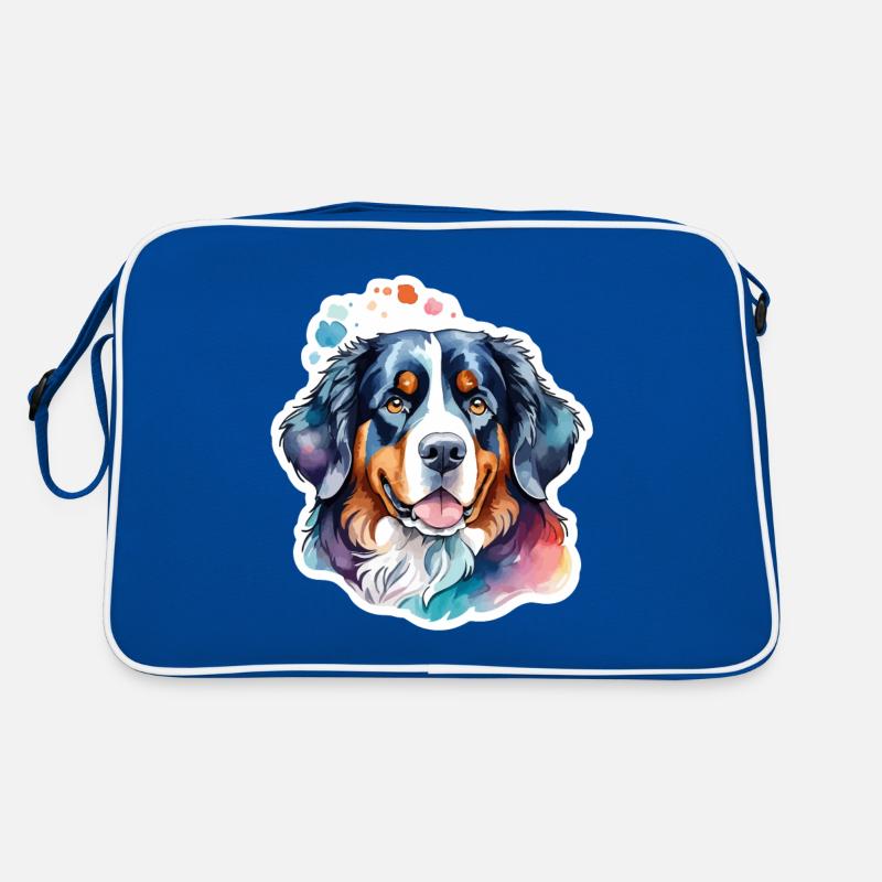 Bernese Mountain Dog Watercolors Retro Bag