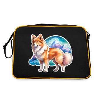 Chien islandais Aquarelles - Sac Retro - noir/or - Dos