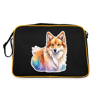 Chien islandais Aquarelles - Sac Retro - noir/or - Dos
