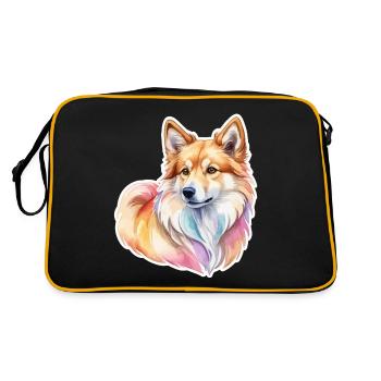 Chien islandais Aquarelles - Sac Retro - noir/or - Dos