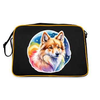 Chien islandais Aquarelles - Sac Retro - noir/or - Dos