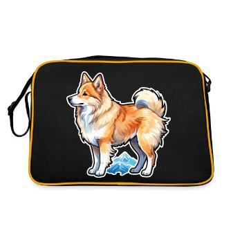 Chien islandais Aquarelles - Sac Retro - noir/or - Dos