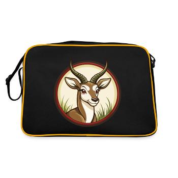 Impala Bunte Kawaii Cartoon Figur Clipart - Retro Tasche - Schwarz/Gold - Hinten