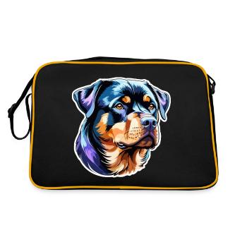 Aquarelles Rottweiler - Sac Retro - noir/or - Dos