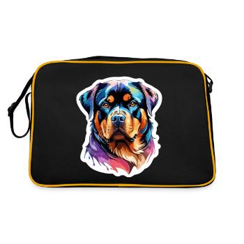 Aquarelles Rottweiler - Sac Retro - noir/or - Dos