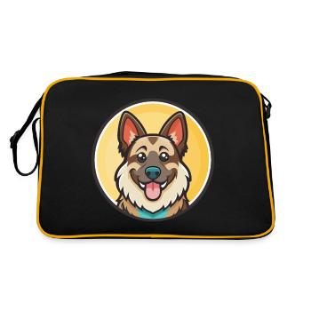Carpathian Shepherd Dog Breed Funny Cartoon Kawaii - Retro Bag - black/gold - Back