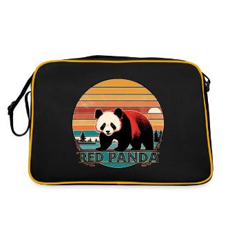 Panda roux dans le style vintage - Sac Retro - noir/or - Dos