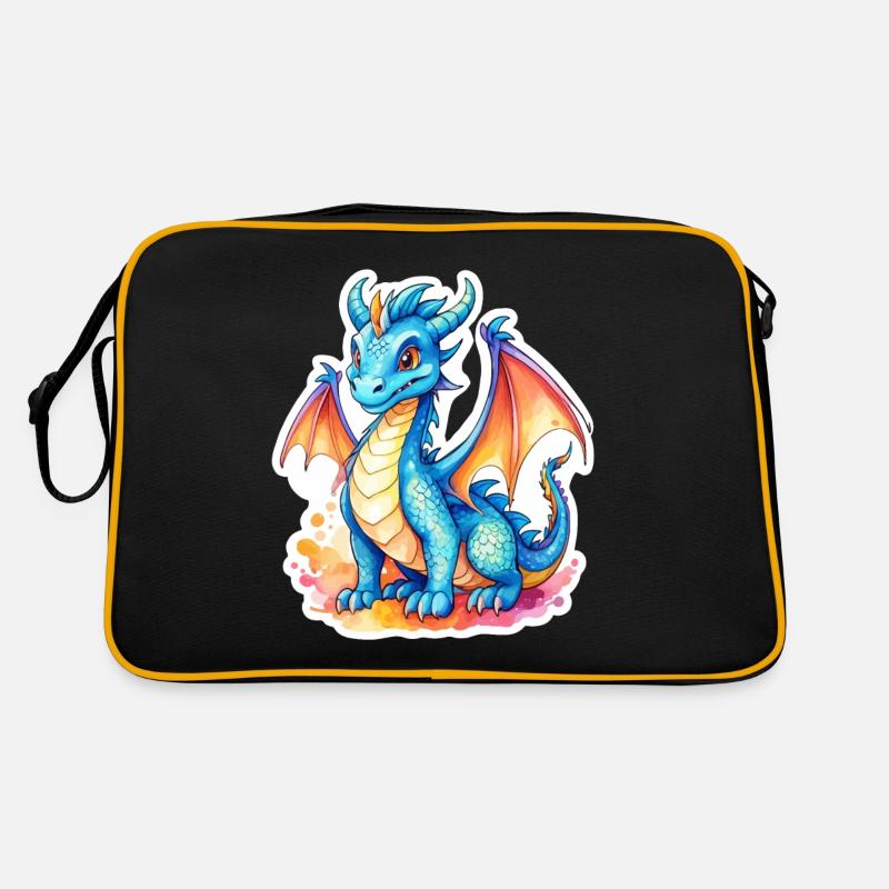 Drache Wasserfarben Retro Tasche