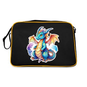 Aquarelles de dragon - Sac Retro - noir/or - Dos