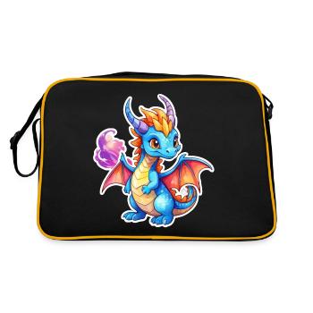 Aquarelles de dragon - Sac Retro - noir/or - Dos