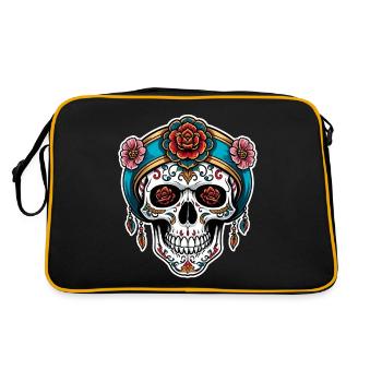 Crâne Néo Traditionnel - Sac Retro - noir/or - Dos