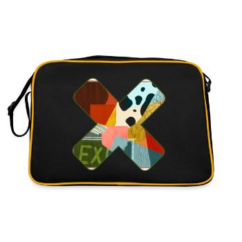 Abstract Pattern in Vibrant Colors - Retro Bag - black/gold - Back