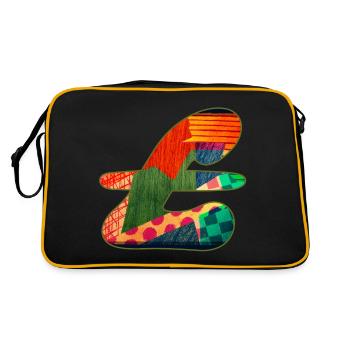 Abstract Pattern in Vibrant Colors - Retro Bag - black/gold - Back