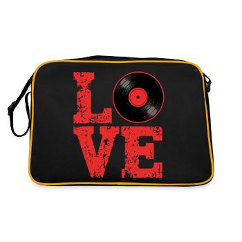 Disque vinyle Love Lettering Amateur de vinyle - Sac Retro - noir/or - Dos