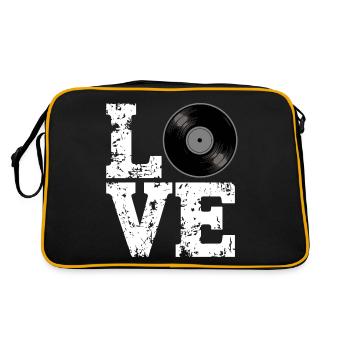 Disque vinyle Love Lettering Amateur de vinyle - Sac Retro - noir/or - Dos