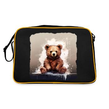 Brown Teddy Bear - Retro Bag - black/gold - Back