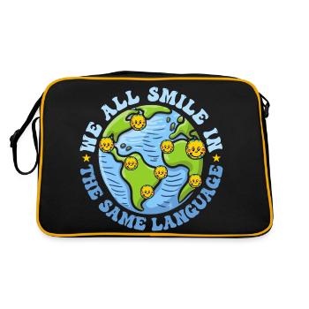 We All Smile In The Same Language Fun ESL Teacher - Retro Bag - black/gold - Back