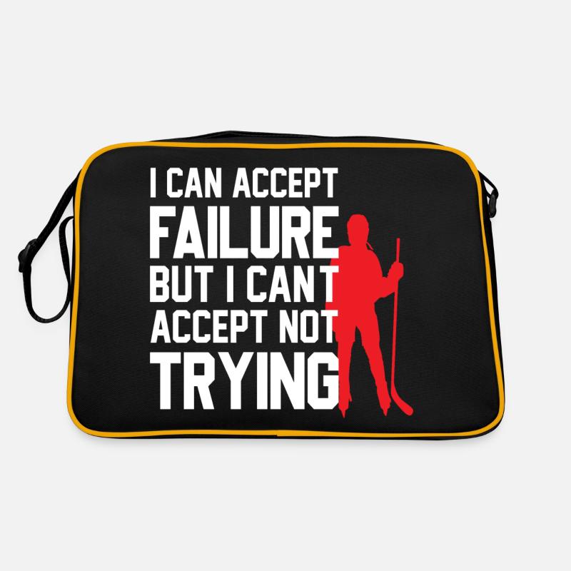 Cooles Eishockey Design mit motivierendem Spruch Retro Tasche