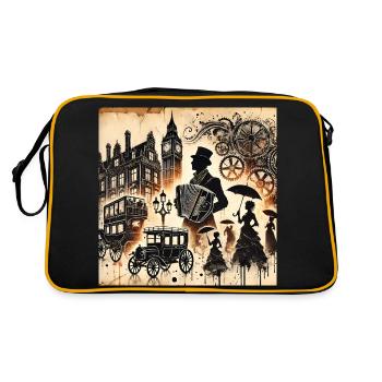 L'accordéoniste de Londres Mélodies Steampunk - Sac Retro - noir/or - Dos