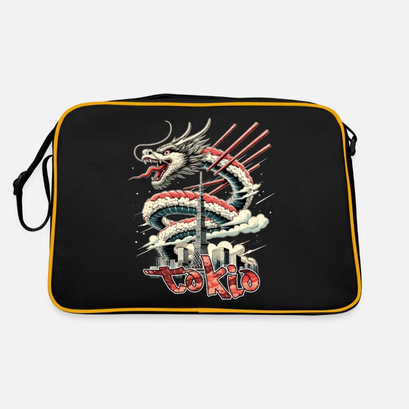 Sushi Dragon Tokyo Gift - Retro Bag - black/gold