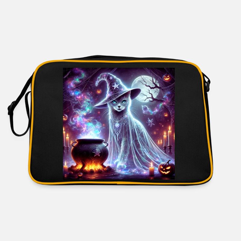 Mysterious Wizard Ghost Cat Retro Bag