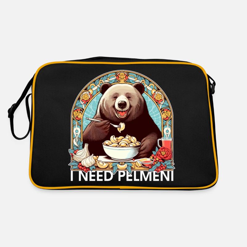 Ich brauche Pelmeni Bär Geschenk Retro Tasche
