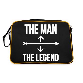 The Man The Legend Mallesprüche - Retro Tasche - Schwarz/Gold - Hinten