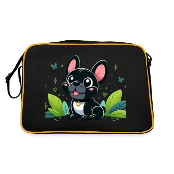 French Bulldog 2 - Retro Bag - black/gold - Back