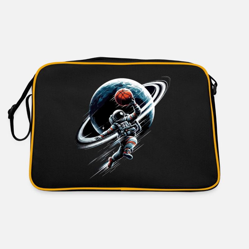Basketball Astronaut Raumfahrer Geschenk - Retro Tasche - Schwarz/Gold