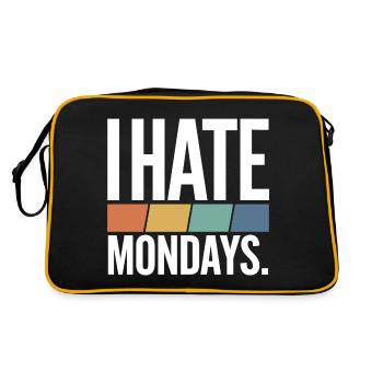 I Hate Mondays - Retro Tasche - Schwarz/Gold - Hinten