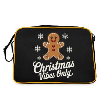 Gingerbread Man Christmas Vibes Only - Retro Tasche - Schwarz/Gold - Hinten
