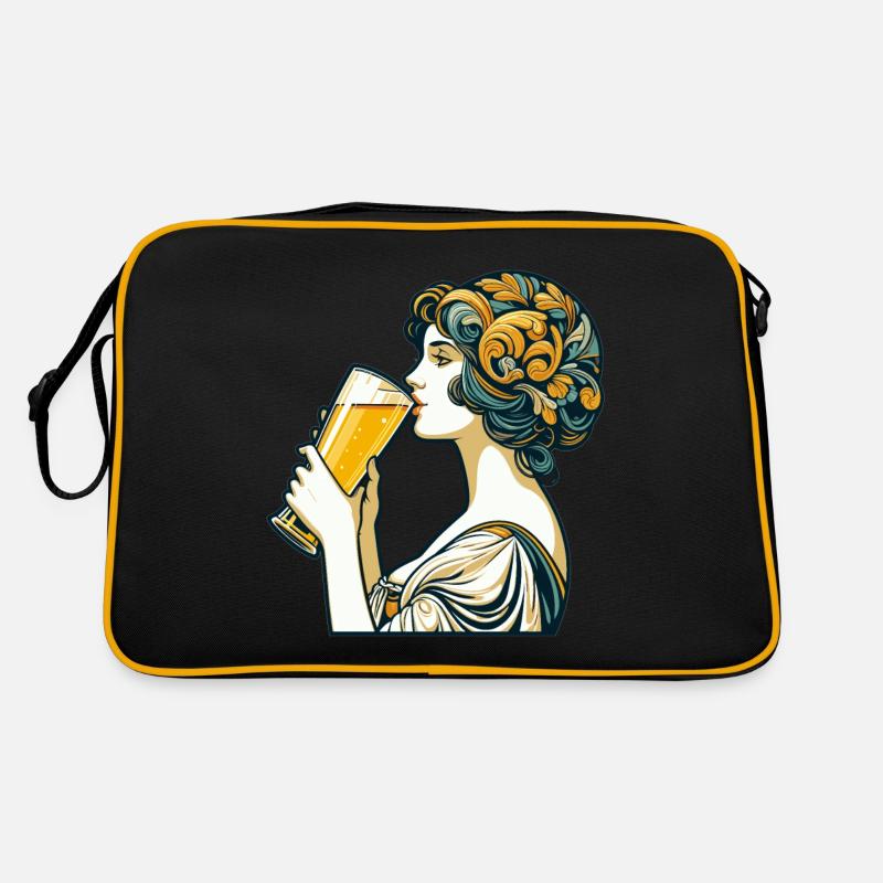Frau trinkt Bier Weizenbier Geschenk Retro Tasche