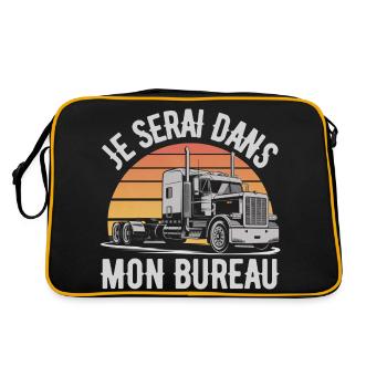 Je Serai Dans Mon Bureau Humour Chauffeur Routier - Sac Retro - noir/or - Dos