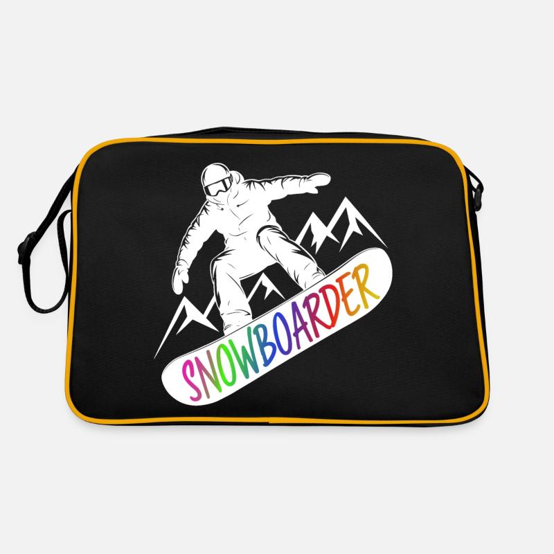 Snowboarder Snowboarden Snowboard Wintersport Retro Tasche