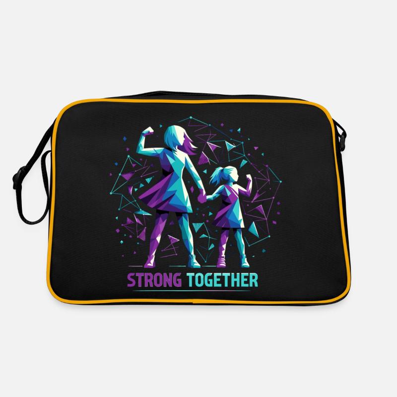 Mutter und Tochter zusammen stark Geometrie Gesche Retro Tasche